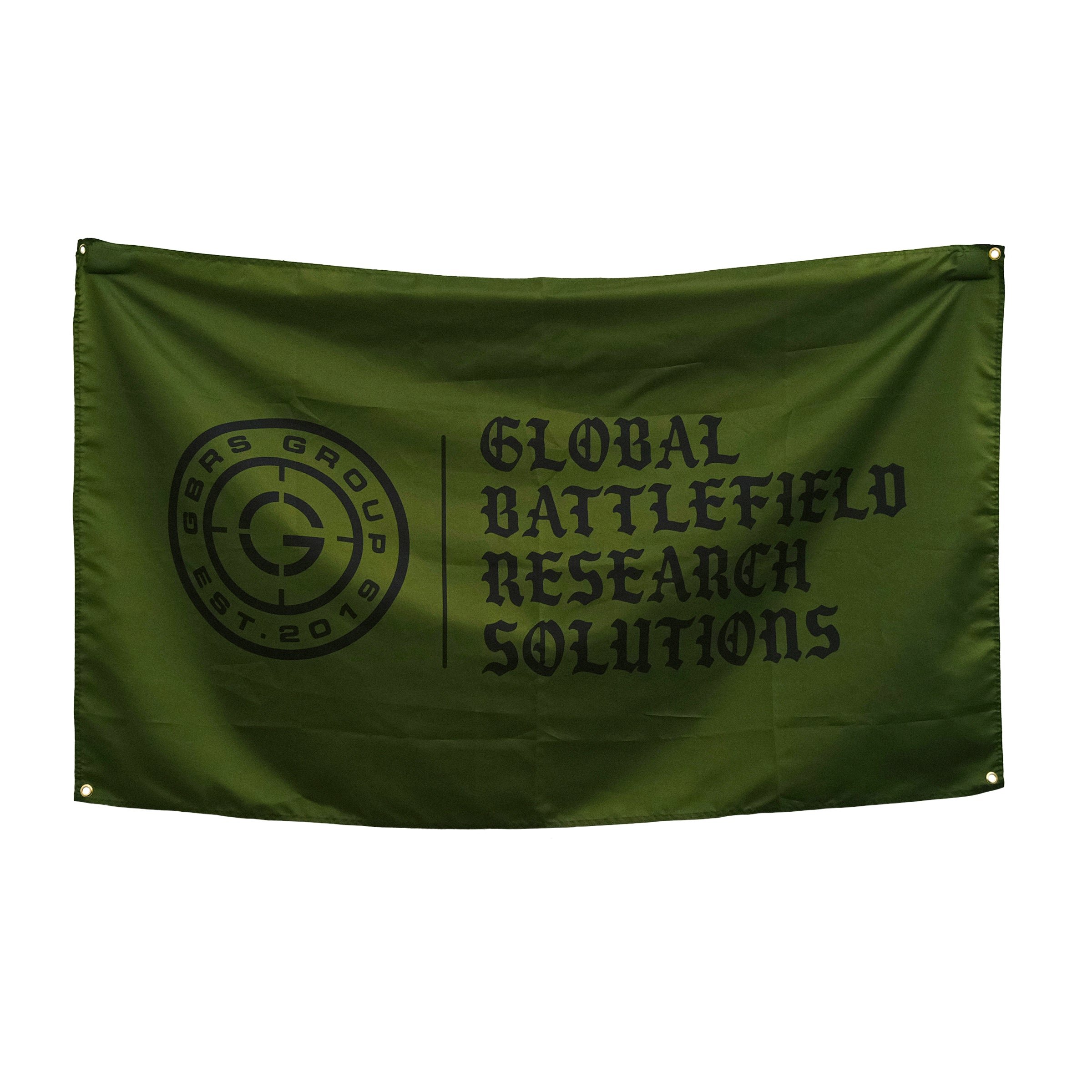 GBRS Group Flag 2025 in OD Green with Black logo