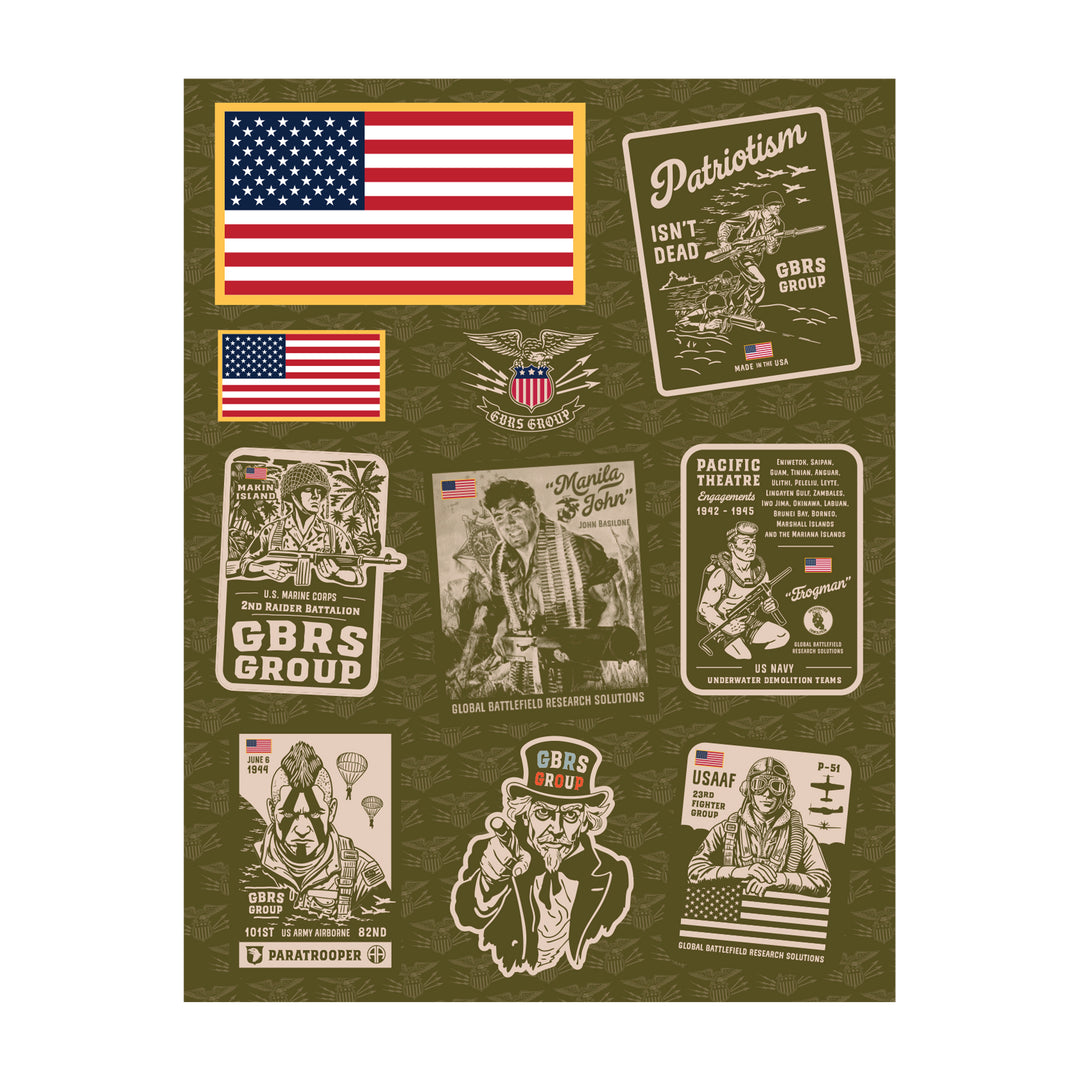 GBRS Group Patriotism Isn't Dead Sticker Sheet - pictured on white background