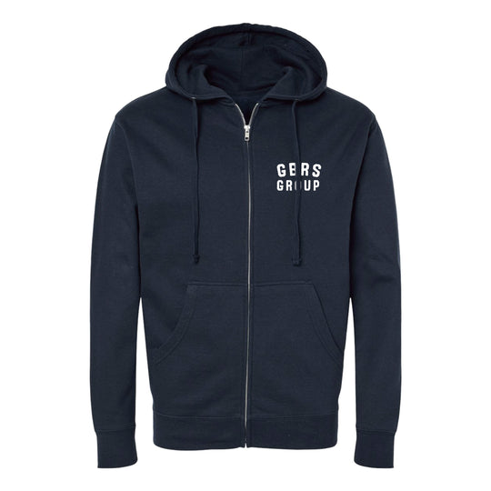 GBRS Group Patriotism Isn't Dead Zip Up Hoodie - Screen printed left chest GBRS Group stacked design - on a white background.