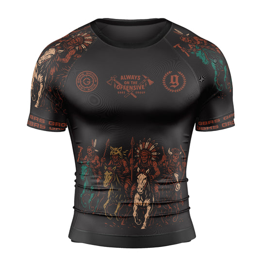 Front of GBRS Group Tribe Short Sleeve Rash Guard on white background