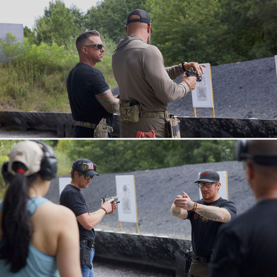 Pistol Training - lifestyle images showing instructor demonstrations