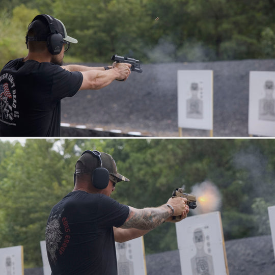 Pistol Training - lifestyle images showing students practicing