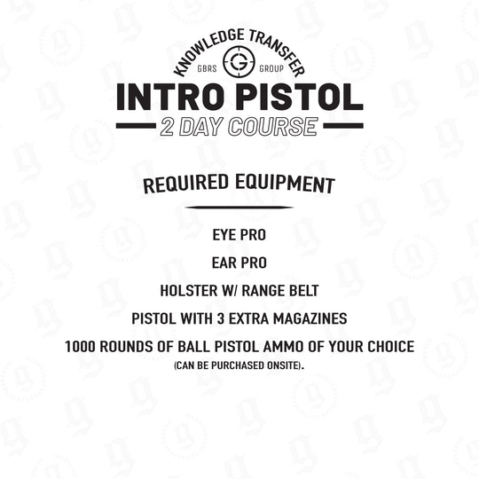 KTI Pistol Course Required Equipment