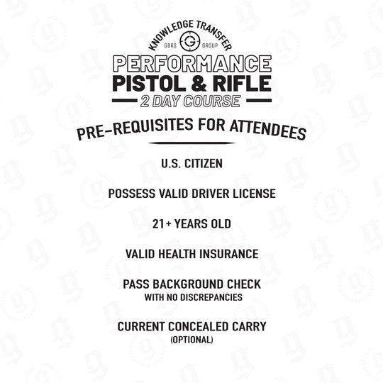 KT Pistol Rife Course Pre-requisites