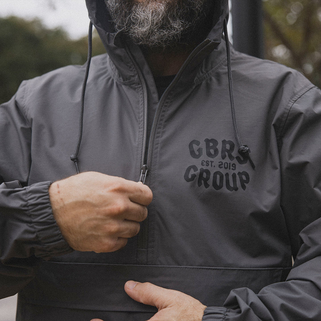GBRS Group Terrible Night Rain Jacket - lifestyle shot picturing zipper detail