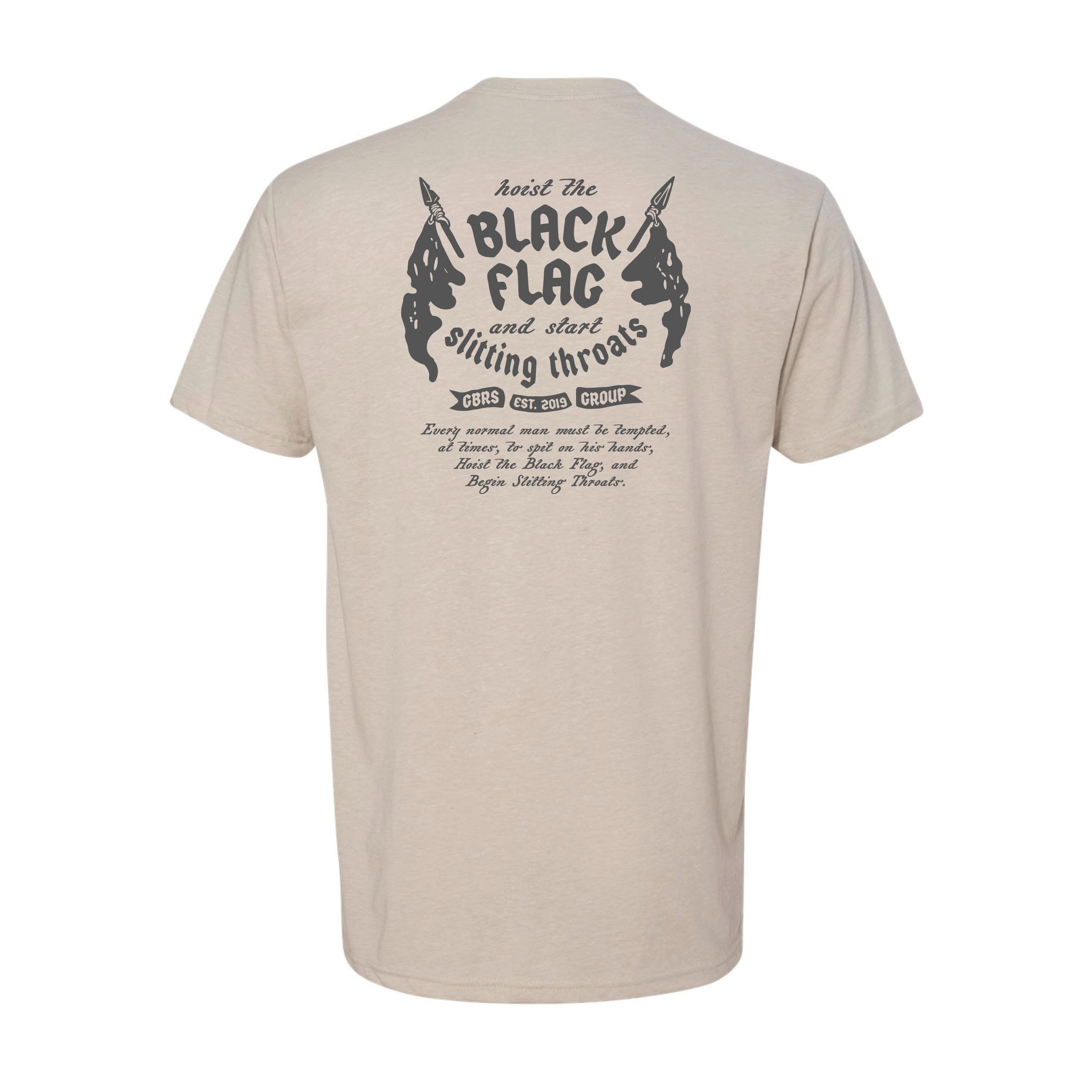 GBRS Group Black Flag Short Sleeve Shirt - Pictured on white background showing backprint design