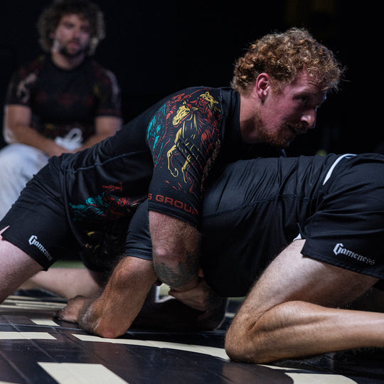 GBRS Group Tribe Short Sleeve Rash Guard - Lifestyle action shot