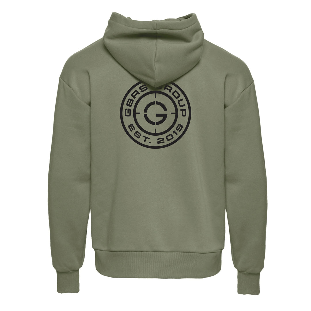 GBRS Group Instructor 26 Oversized Pullover Hoodie - Back of hoodie pictured on white.
