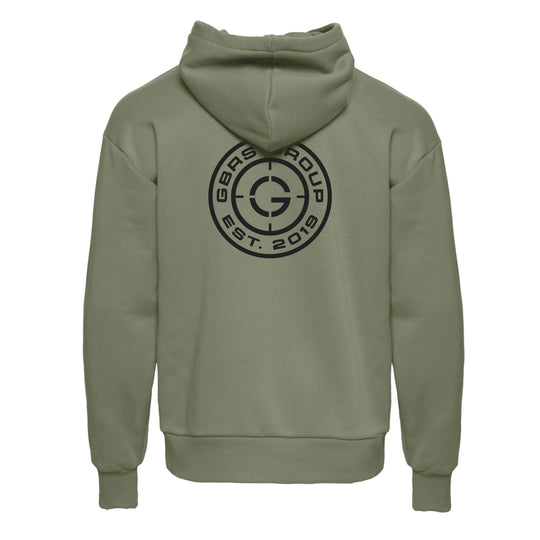 GBRS Group Instructor 26 Oversized Pullover Hoodie - Back of hoodie pictured on white.