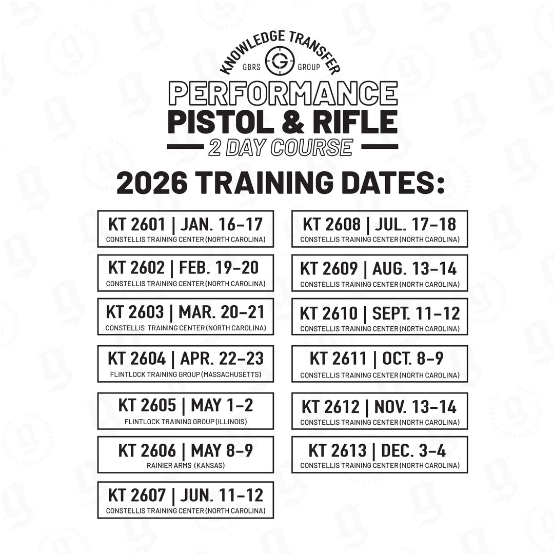 2026 KT Performance Pistol & Rifle Training Dates