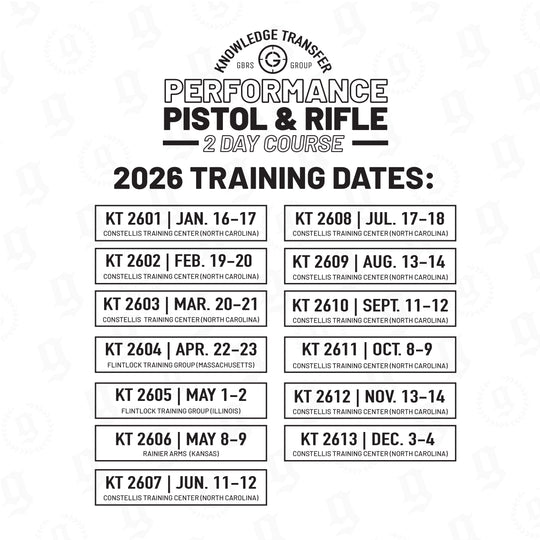 2026 KT Performance Pistol & Rifle Training Dates