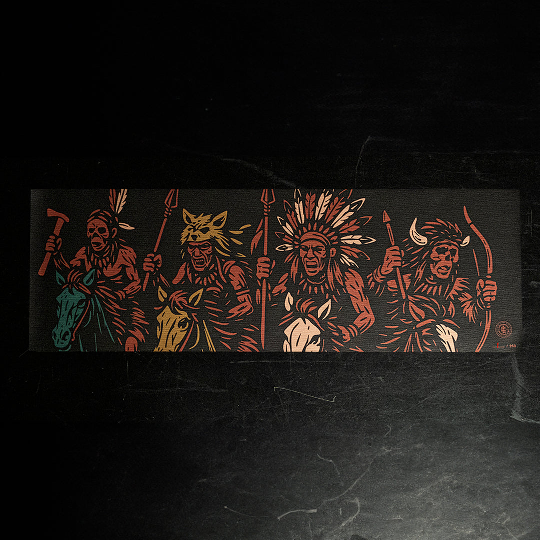 GBRS Group Tribe Canvas Print pictured on black background