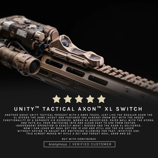 A UNITY™ Tactical AXON™ XL Switch 5 star review from a verified GBRS customer.