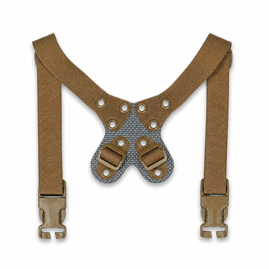 GBRS Group Modular Chest Rig Back Plates in Coyote Brown on a white background