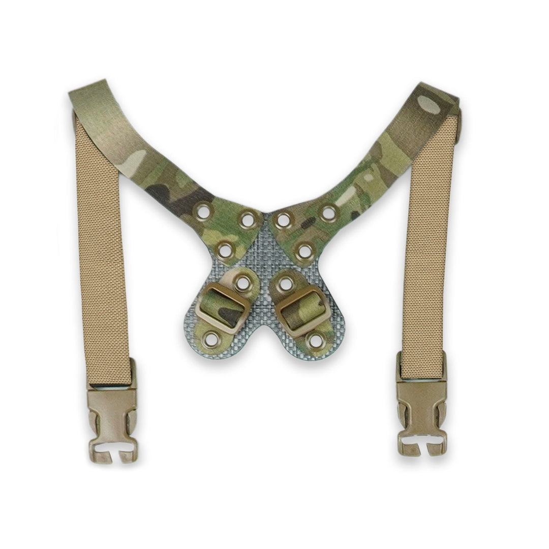 GBRS Group Modular Chest Rig Back Plates in Multicam on a white background