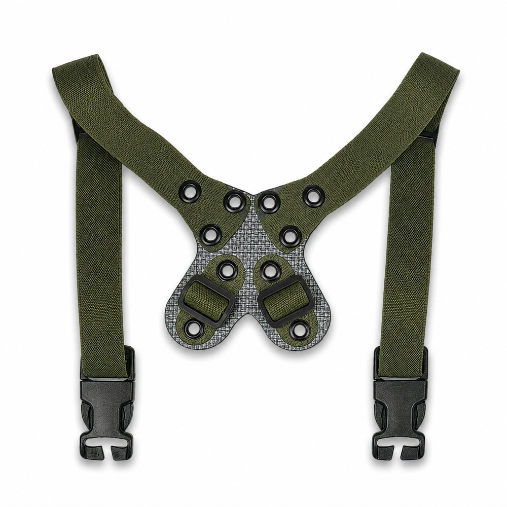 GBRS Group Modular Chest Rig Back Plates in Ranger Green on a white background