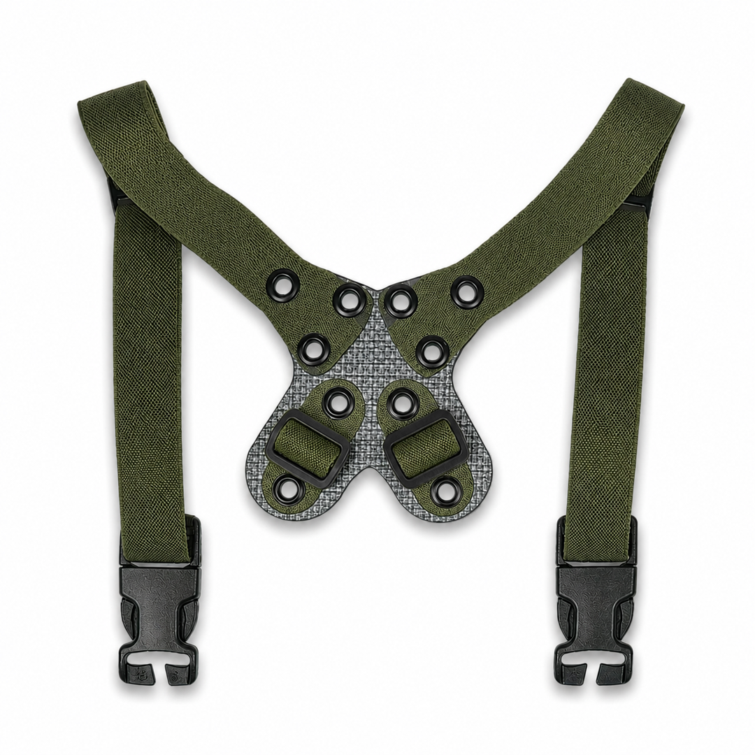 GBRS Group Modular Chest Rig Back Plates in Ranger Green on a white background