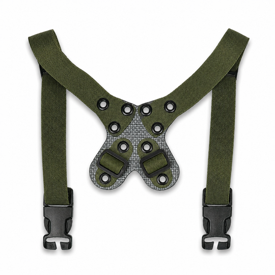 GBRS Group Modular Chest Rig Back Plates in Ranger Green on a white background
