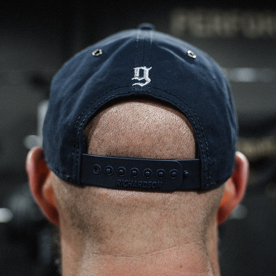 GBRS Group Be A Pro Canvas Trucker Hat - Lifestyle image picturing back of hat with snapback closure