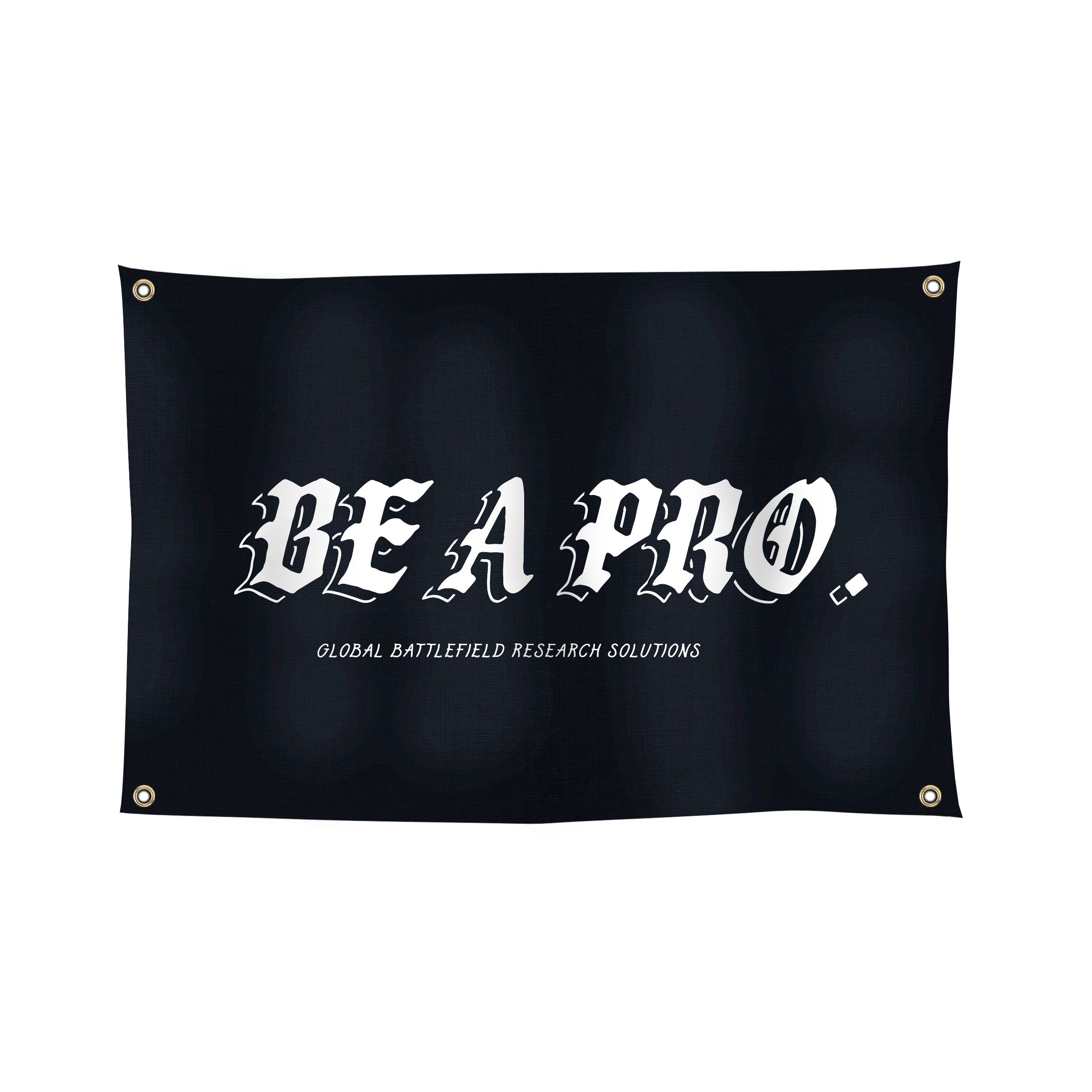 The GBRS Be A Pro Banner in Old English Font style is a sublimated banner perfect for the gym or your garage. A grommet in each of the 4 corners.
