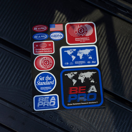 GBRS Group Be A Pro Sticker Sheet - Lifestyle image pictured as full sheet