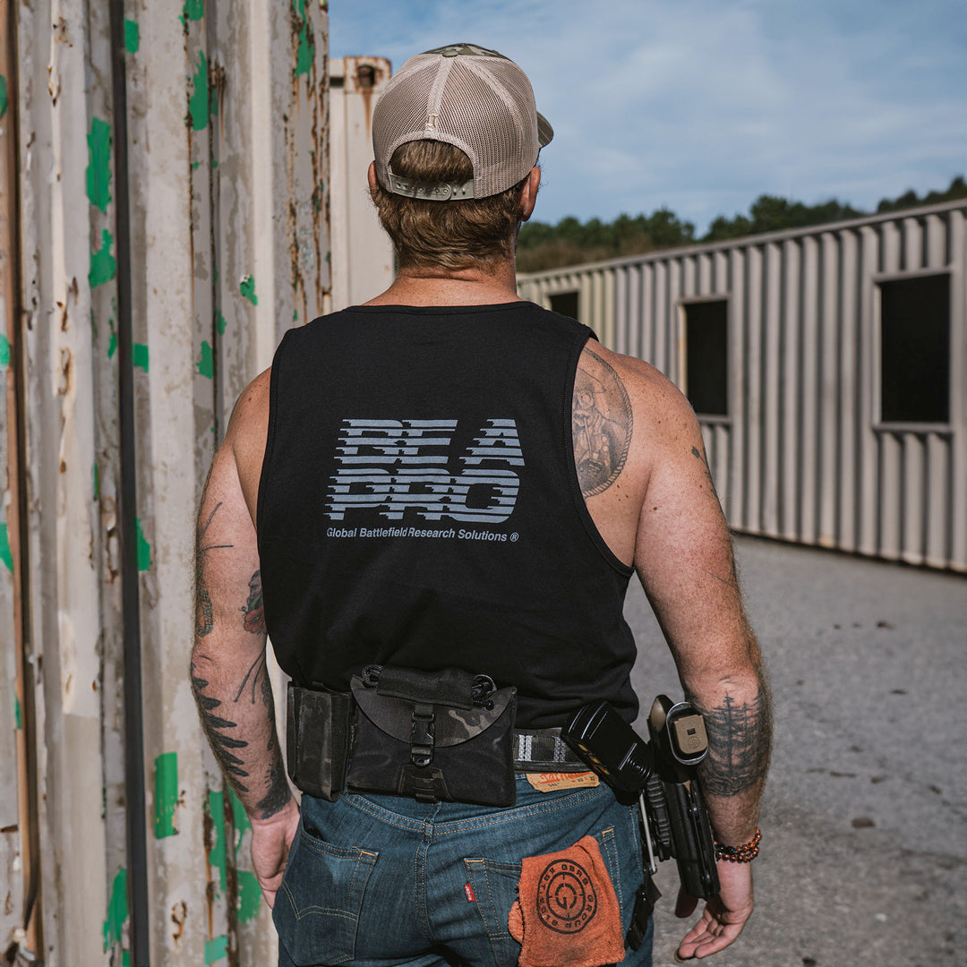 GBRS Group Be A Pro Tank- Lifestyle showing back of tank in range setting