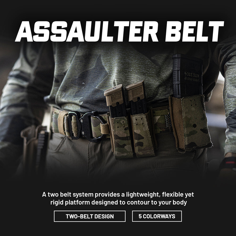 GBRS Group Assaulter Belt is a 2 belt system providing a lightweight, flexible yet rigid platform designed to contour to your body. Available in 5 colorways.