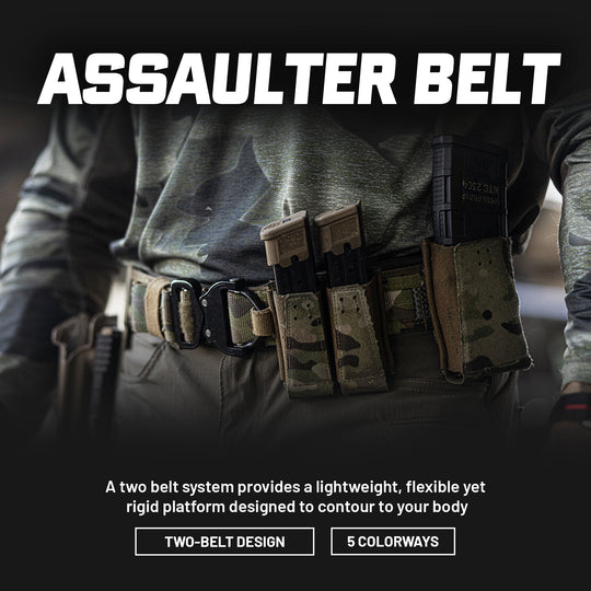 GBRS Group Assaulter Belt is a 2 belt system providing a lightweight, flexible yet rigid platform designed to contour to your body. Available in 5 colorways.