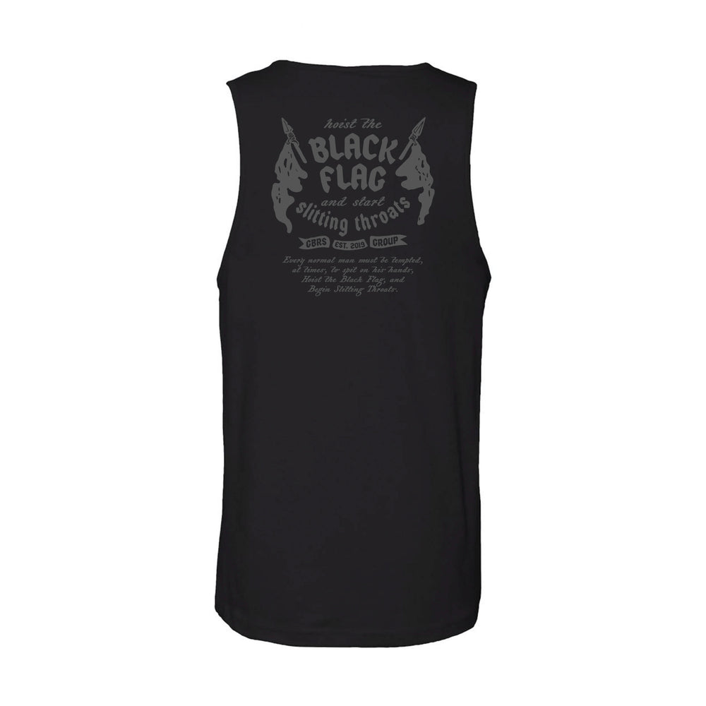 GBRS Group Black Flag Tank - Pictured on white background showing backprint