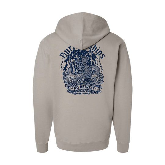 GBRS Group Kraken Pullover Hoodie pictured on a white background showing back screenprint design
