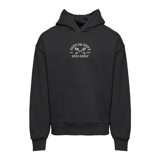 GBRS Group No Retreat Oversized Pullover Hoodie- Pictured on a white background showing front of hoodie