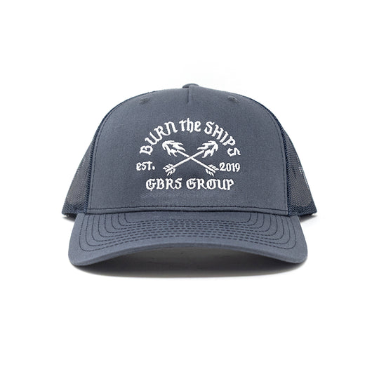 GBRS Group No Retreat Trucker Hat - pictured on white showing front of hat