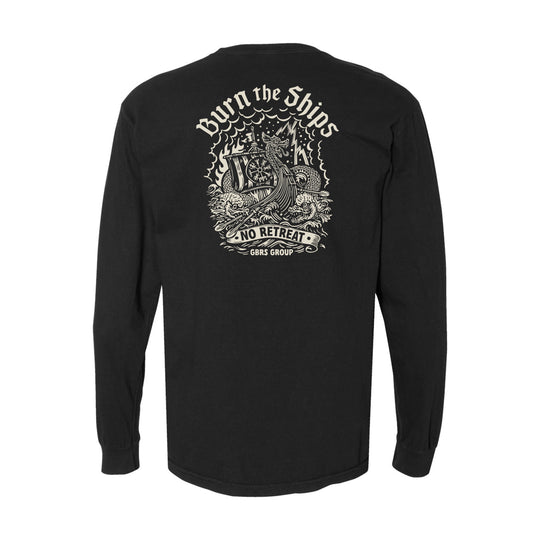 GBRS Group Kraken Long Sleeve Shirt pictured in Black showing the back print design