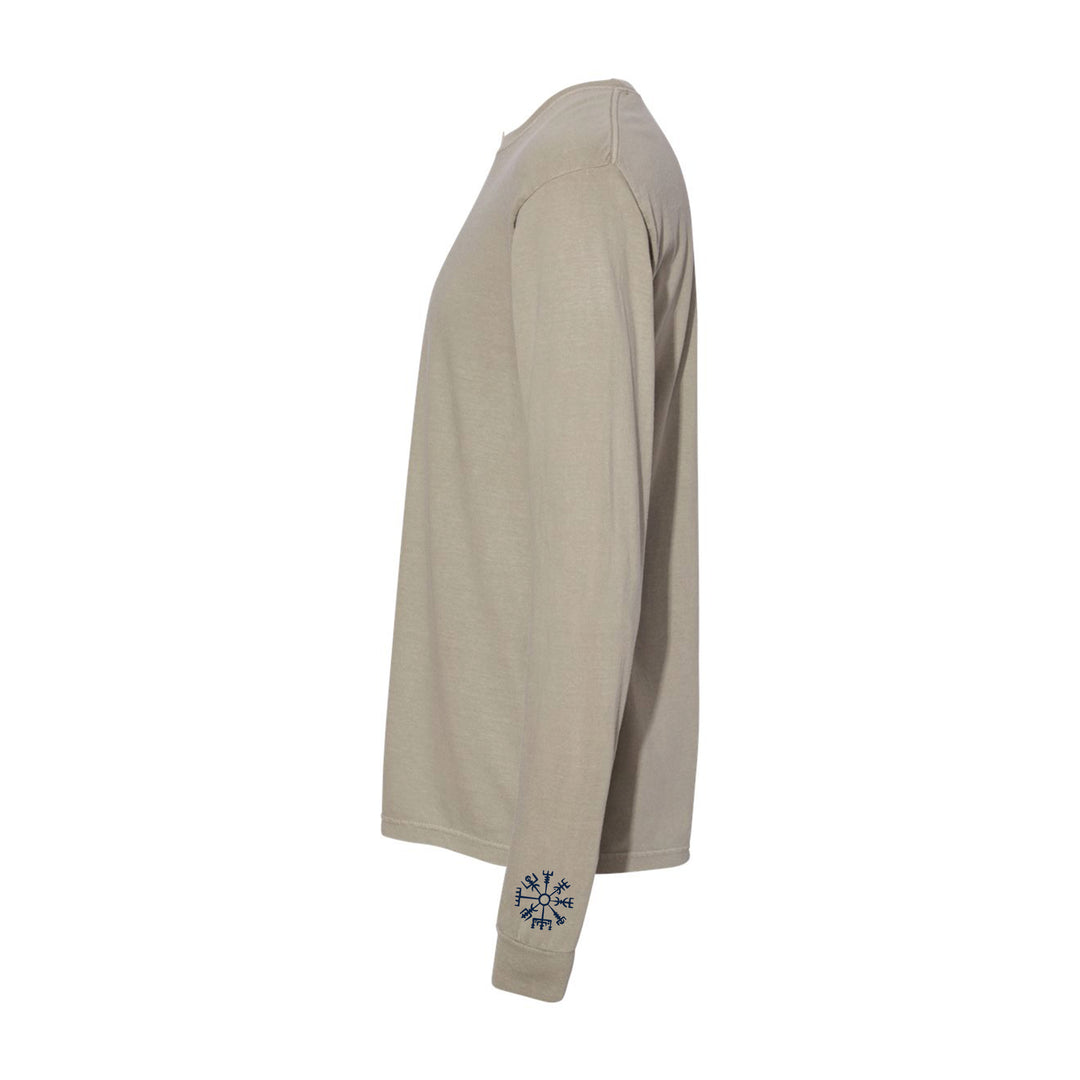 GBRS Group Kraken Long Sleeve Shirt pictured in Sandstone showing the sleeve print design