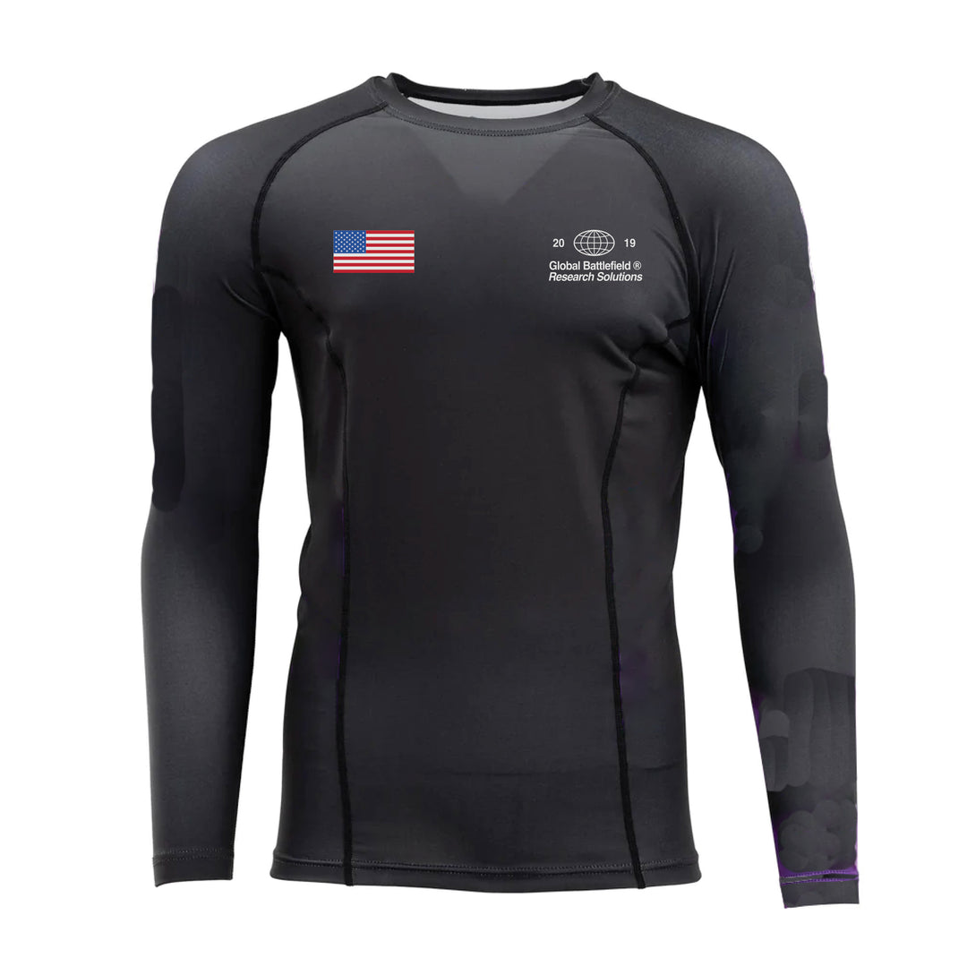 GBRS Group A-Team Long Sleeve Rash Guard - Pictured on a white background showing front design detail