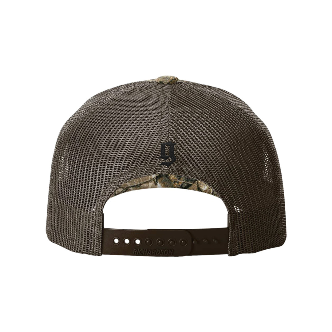 GBRS Group Be A Pro Trucker Hat  - In Realtree Edge Camo - On white background showing back detail