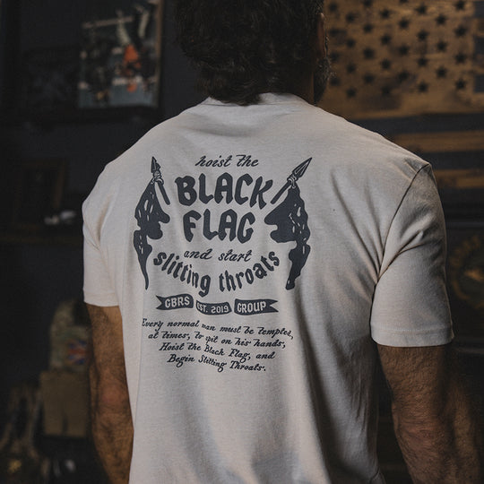 GBRS Group Black Flag Short Sleeve Shirt - pictured on body showing backprint design