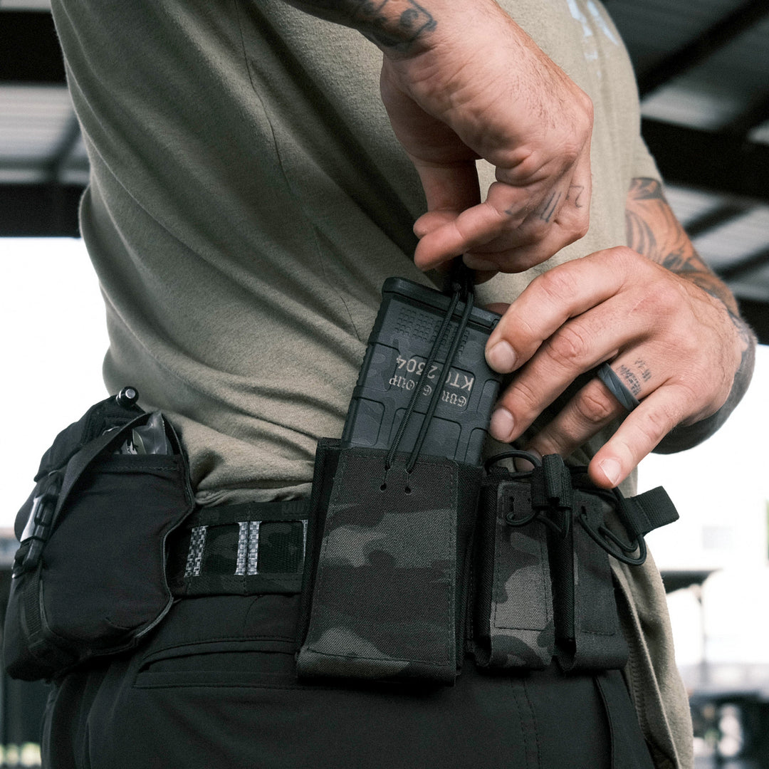 The GBRS Group Magazine Pouches are versatile, collapsible magazine pouches. The squadron laminate and thick poly elastic material allow for a smooth draw, positive retention and easy reinsertion. MOLLE/BELT compatible pouch will fit most standard magazines.