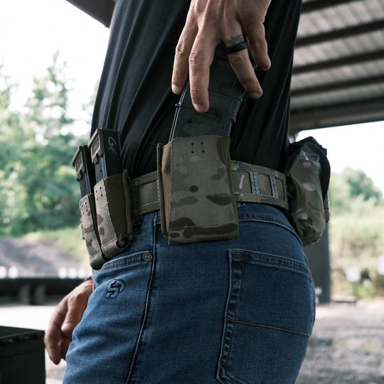 The GBRS Group Magazine Pouches are versatile, collapsible magazine pouches. The squadron laminate and thick poly elastic material allow for a smooth draw, positive retention and easy reinsertion. MOLLE/BELT compatible pouch will fit most standard magazines.