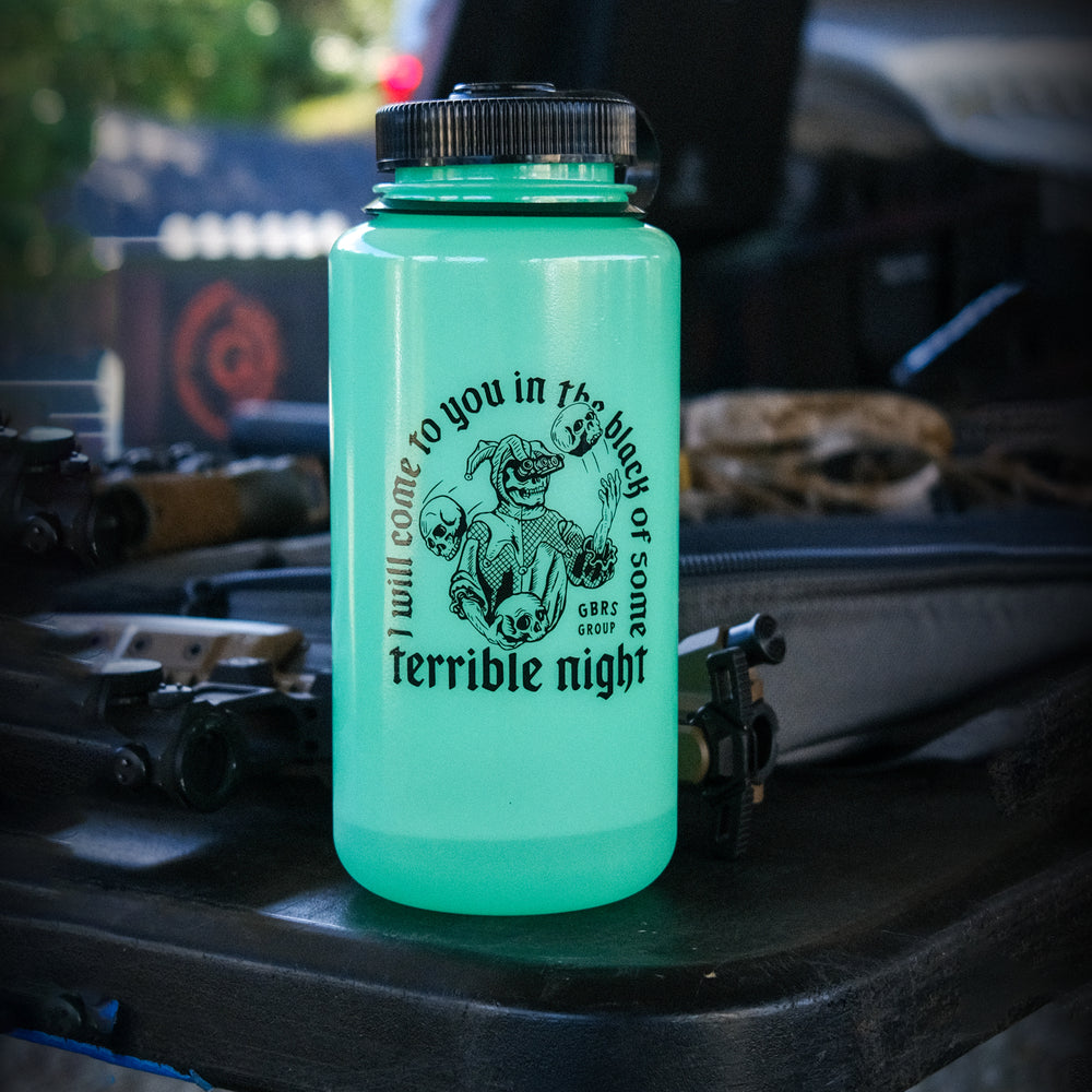 GBRS Group Terrible Night Nalgene Water Bottle. Wide mouth bottle. Glow in the dark Green.