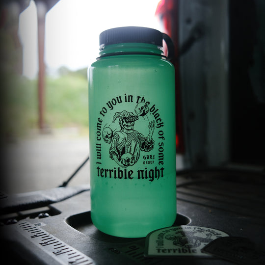 GBRS Group Terrible Night Nalgene Water Bottle. Wide mouth bottle. Glow in the dark Green.