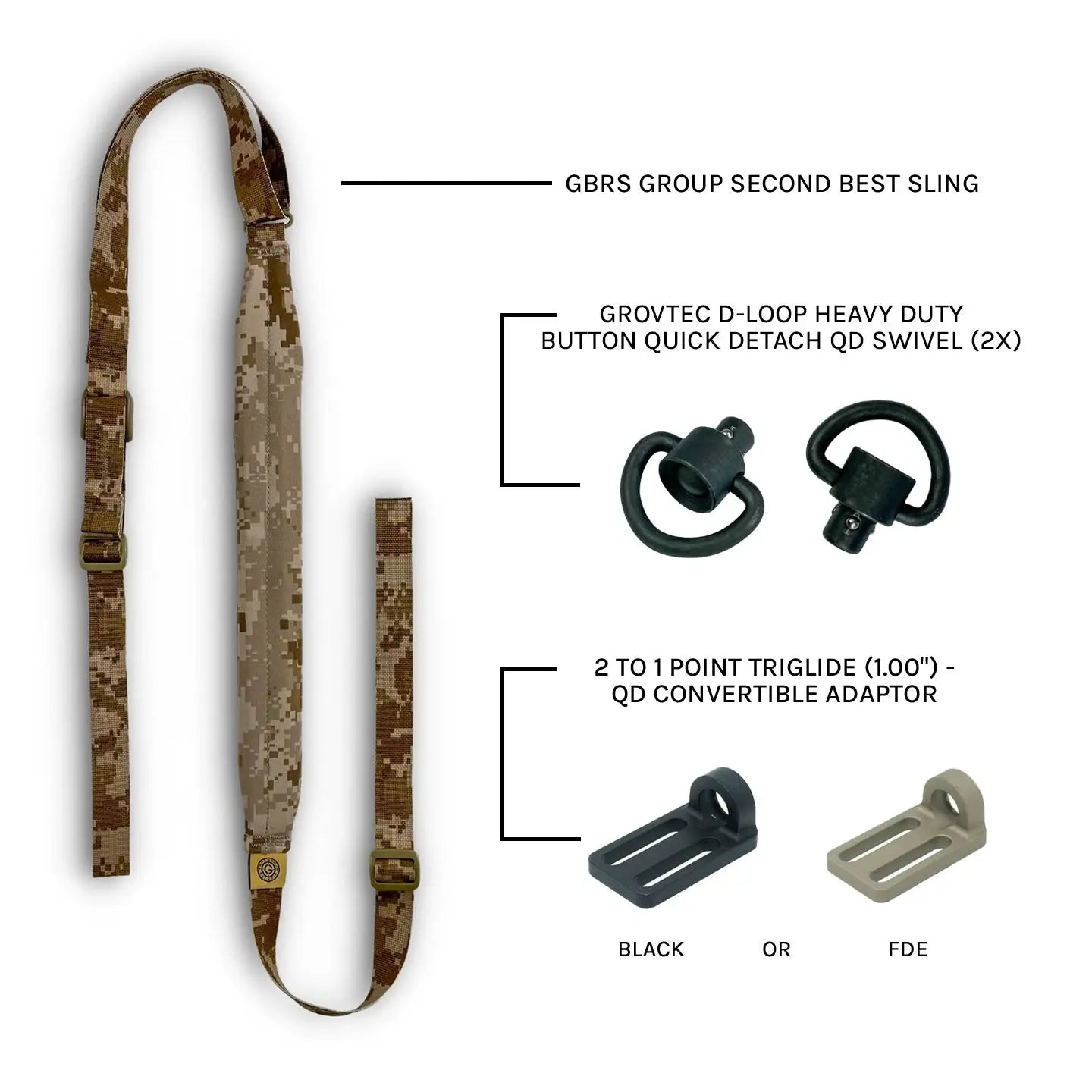個人装備 GBRS Group Second Best Sling Desert Digi GBRS Group Second Best Sling Bundle – GBRS Group Gear
