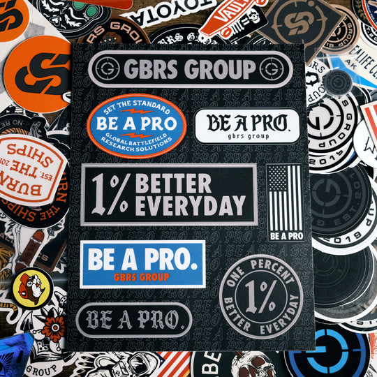 8 individual stickers on full 8.5"x11" printed sheet. Be A Pro. 1 % Better Everyday