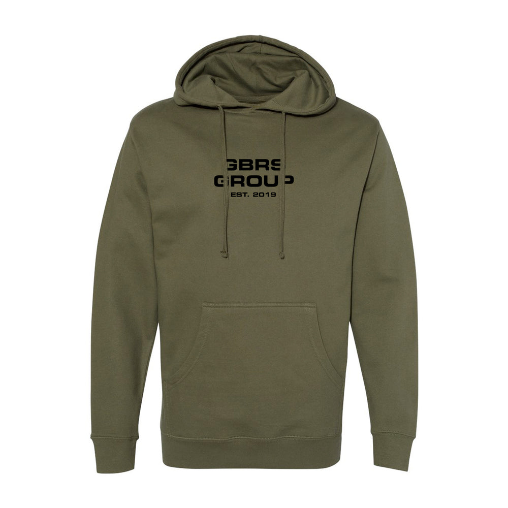 GBRS Group Instructor Pullover Hoodie - Anniversary Edition in Army Green with Black print. 