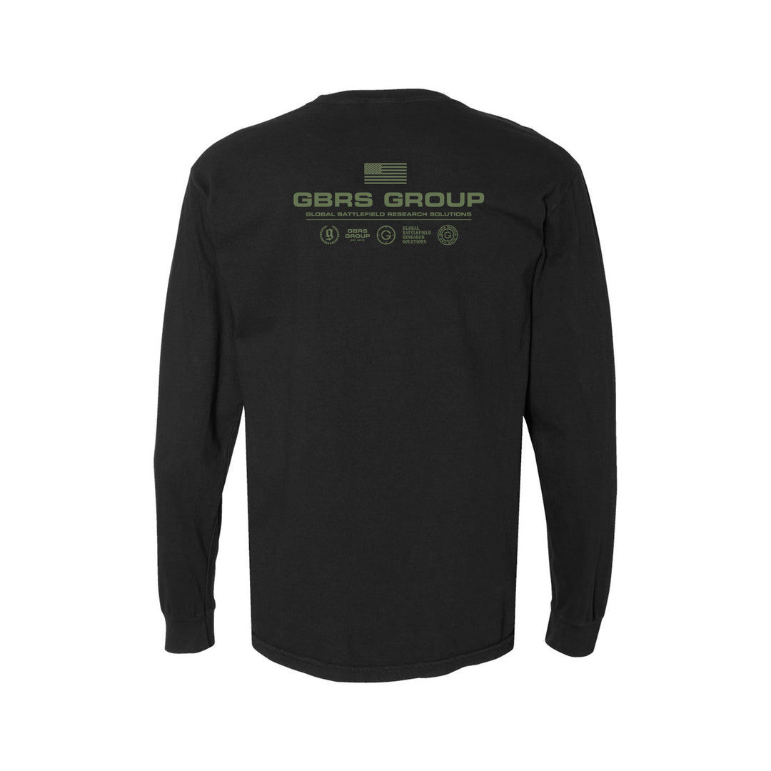 GBRS Group Instructor Long Sleeve Shirt - Anniversary Edition - Black Tee with Green Ink - Back view