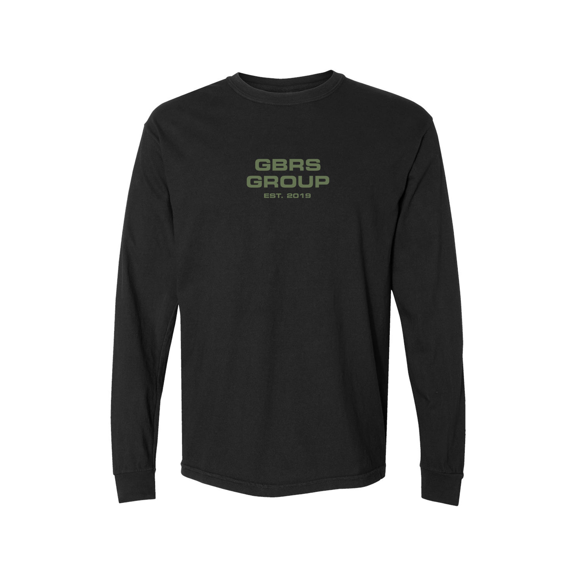 GBRS Group Instructor Long Sleeve Shirt - Anniversary Edition - Black Tee with Green Ink - Front view