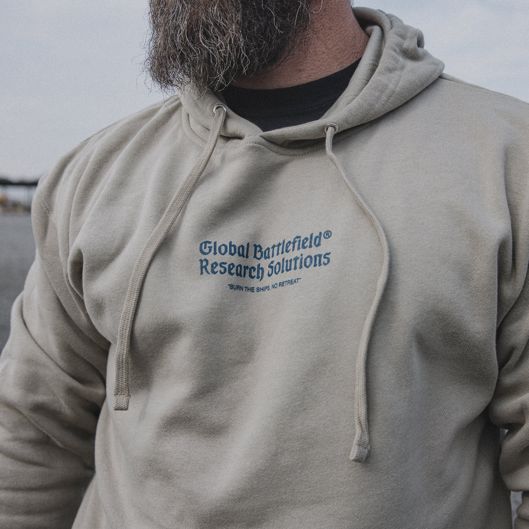 GBRS Group Kraken Pullover Hoodie lifestyle image showing front screen print ed design