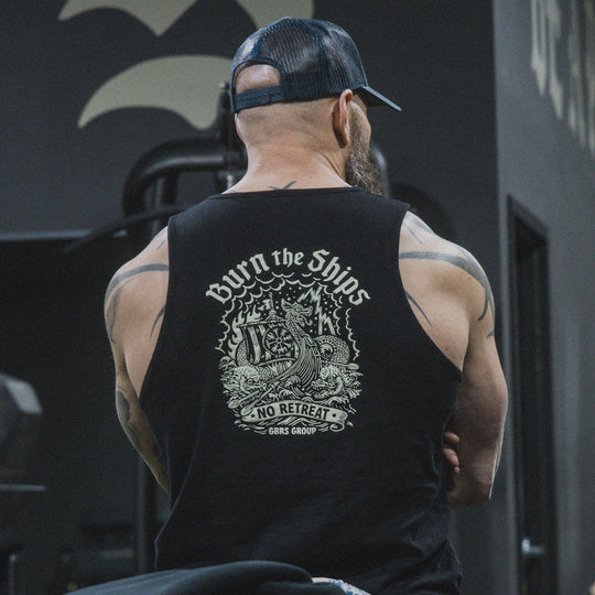 GBRS Group Kraken Tank lifestyle shot showing back of tank print design