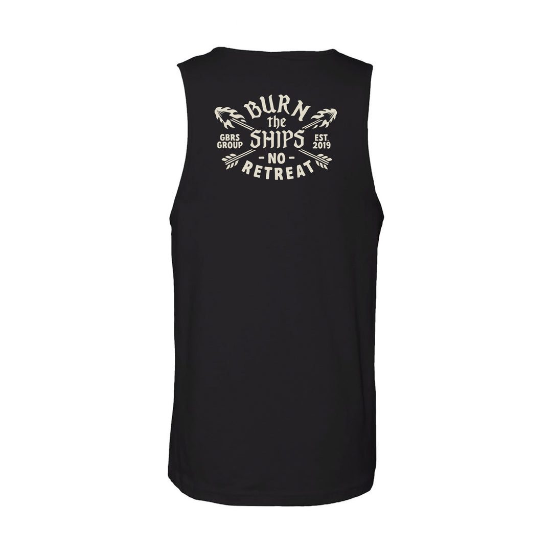 GBRS Group No Retreat Tank pictured on white background showing back of tank