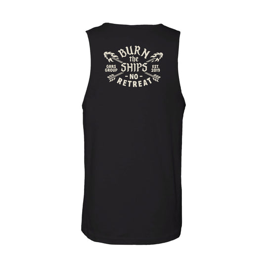 GBRS Group No Retreat Tank pictured on white background showing back of tank